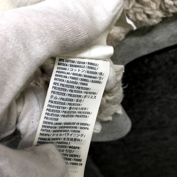 Vintage Abercrombie & Fitch Y2K Gray Sherpa Lined Sweatshirt Vest Hoodie Women L - Picture 9 of 11